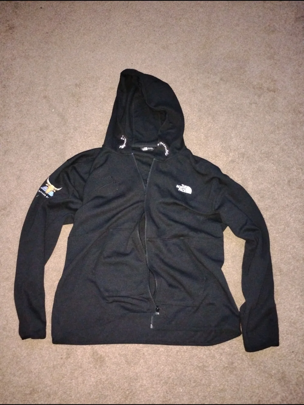 Y2k The North Face Mens Black Hooded Zip Jacket
